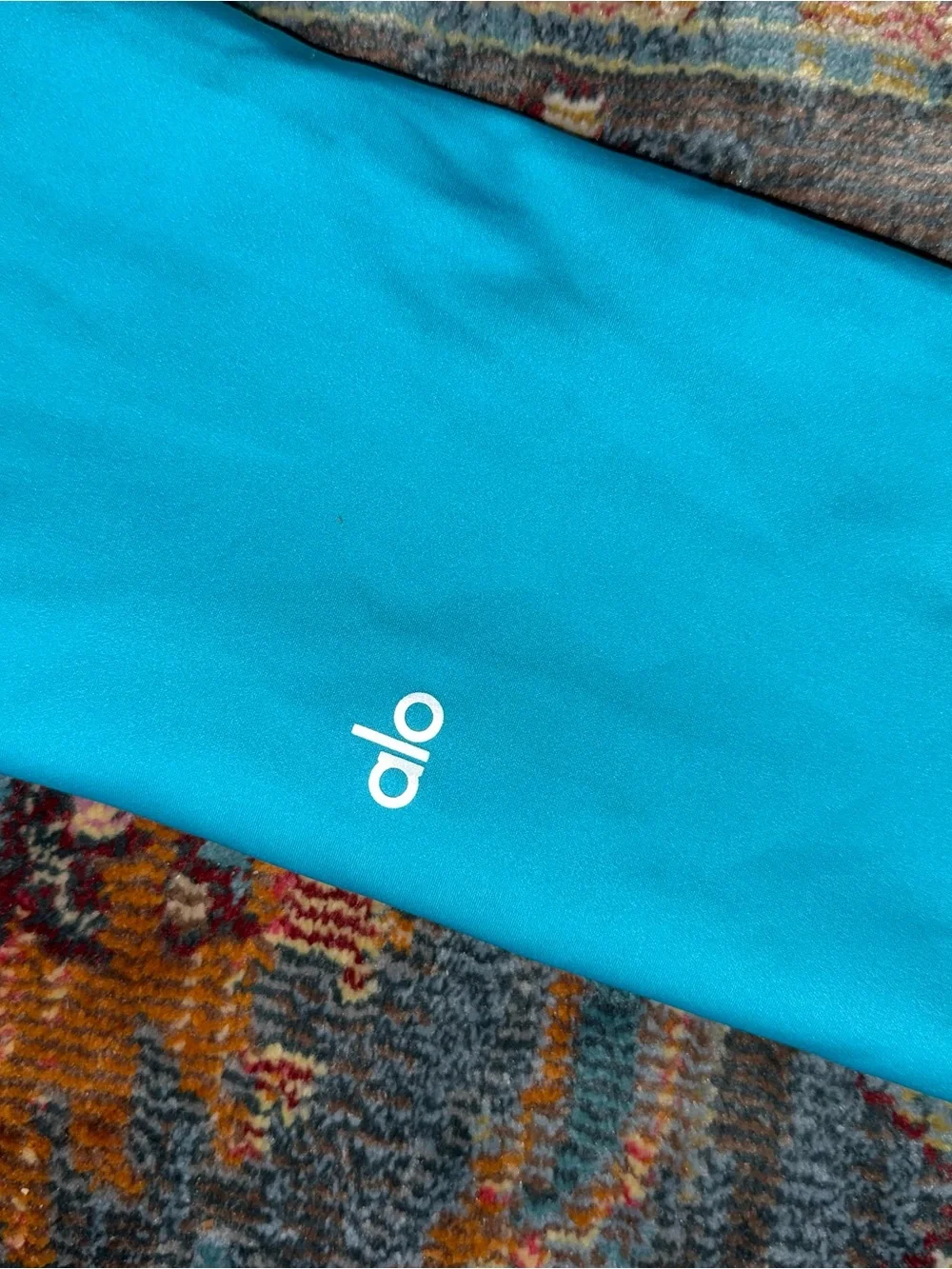 Alo Yoga 7/8 High Waist Airbrush Leggings Blue Aqua Size Large / EUC